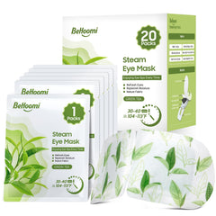 BeHoomi steam eye mask packaging showing convenient self-heating solution