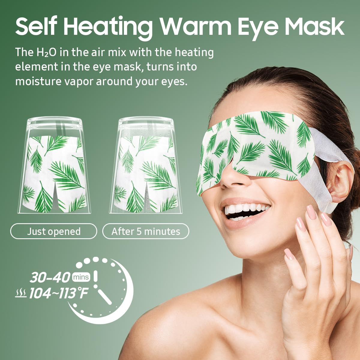 BeHoomi steam eye mask travel scene highlights portable relaxation on the go.