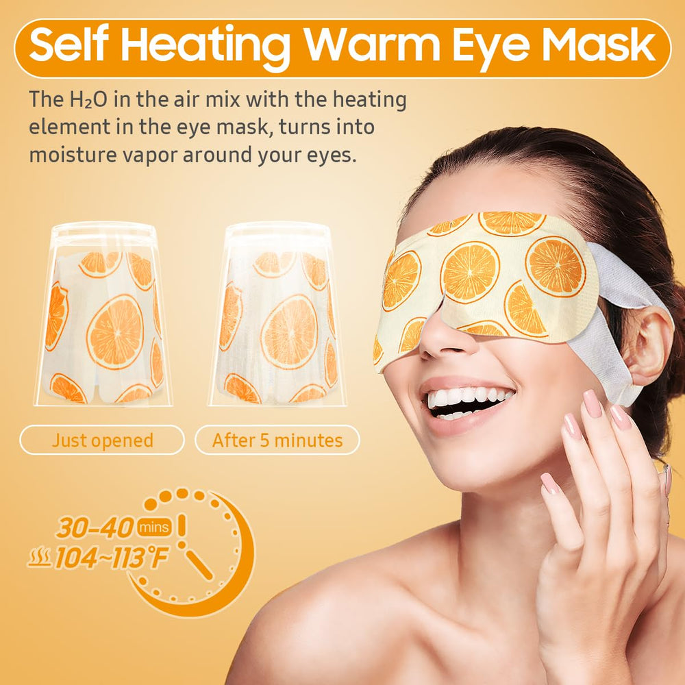 BeHoomi steam eye mask in travel scene emphasizes portability and quick use