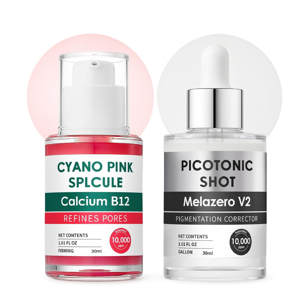 BeiBreeze Cyano Pink Spicule Serum pump bottle for radiant, smoother skin.