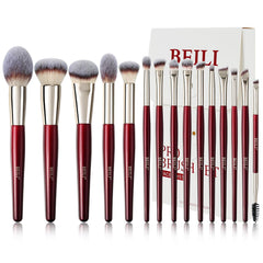 BEILI 15Pcs makeup brush set packaging shows gift-ready presentation.