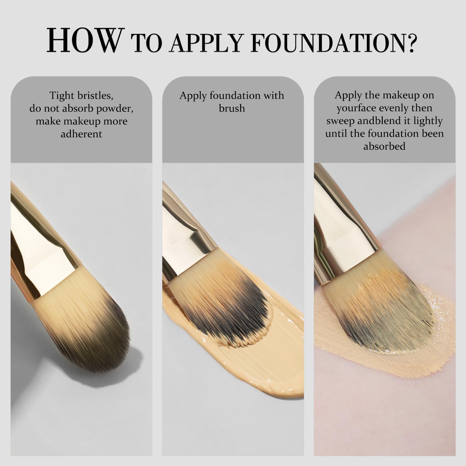 Beili foundation brush close-up showing precision and blending capability.