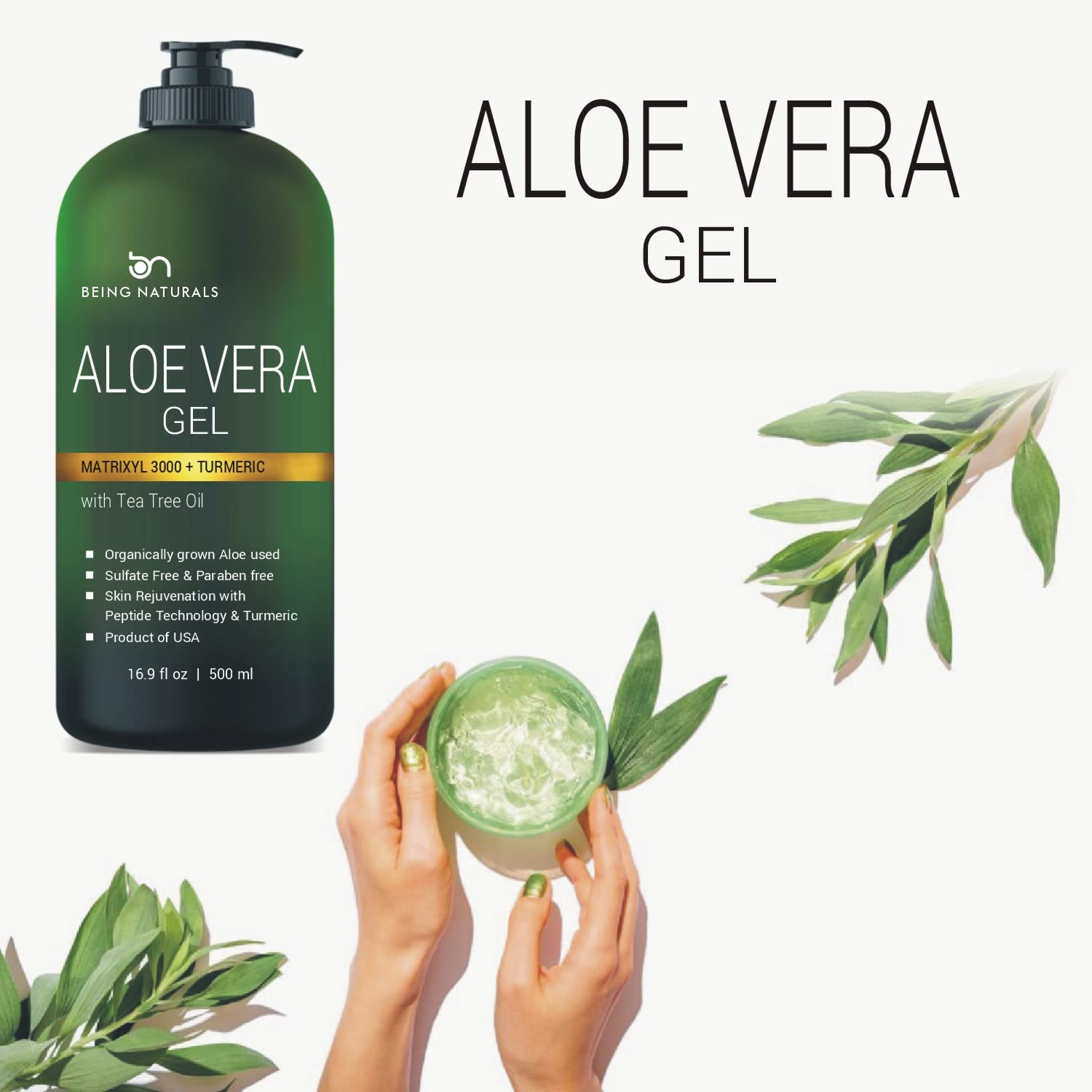 Being Naturals Aloe Gel USA-made label communicates safety and quality you can trust