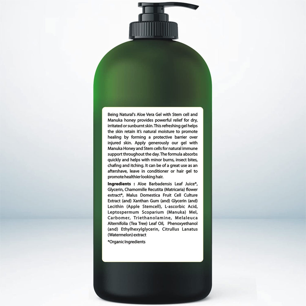 Being Naturals Aloe Vera Gel tea tree oil boosts cleansing feel.