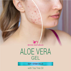 Being Naturals Aloe Gel texture closeup shows soothing, lightweight moisture.
