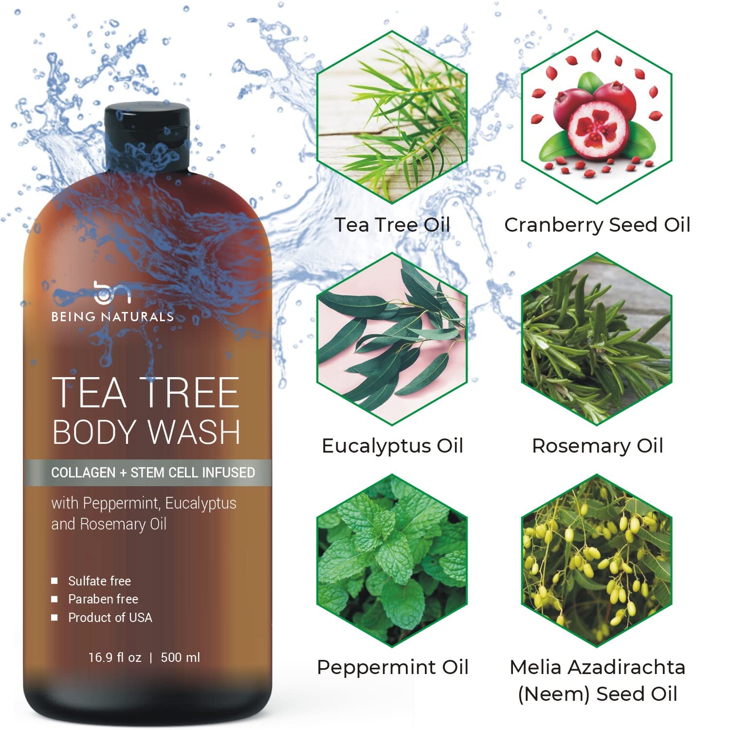 Being Naturals body-wash-lather captures rich foam for clean skin after workouts.