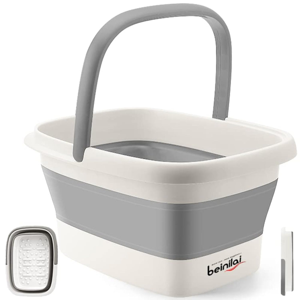 Beinilai collapsible foot bath folded design for compact travel storage.