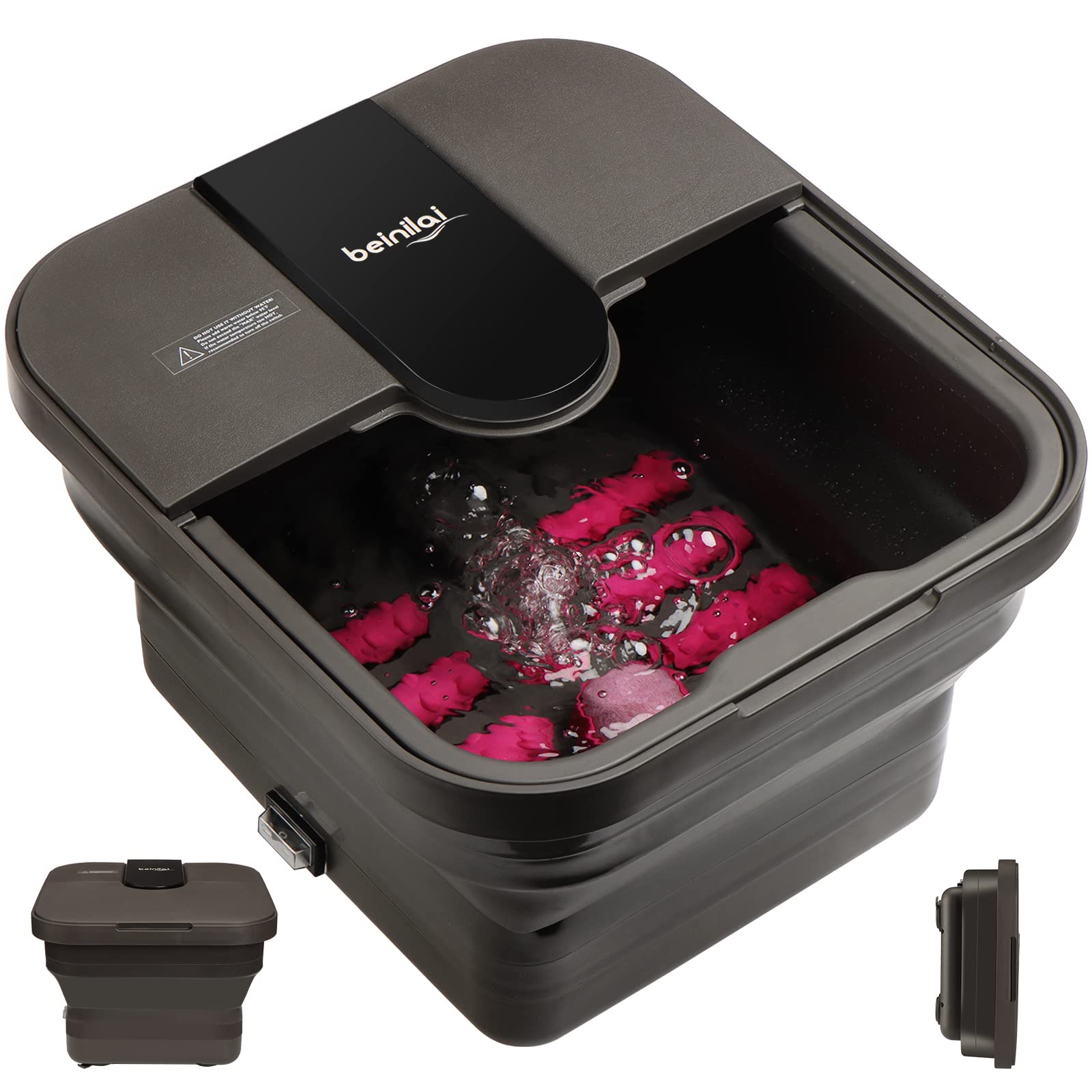 Beinilai collapsible foot spa folded design saves space for storage.