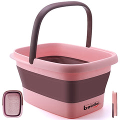 Beinilai foot bath folds flat for easy storage and travel.