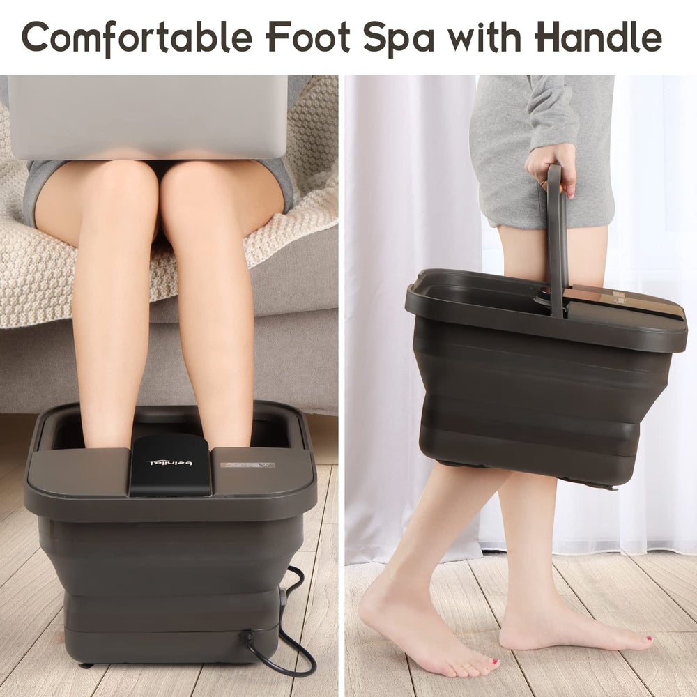 Beinilai collapsible foot spa with dust-proof cover for cleanliness.