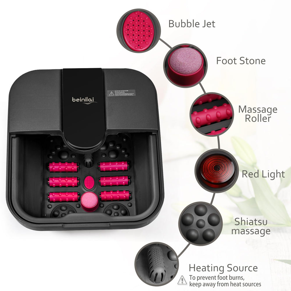 Beinilai foot spa with handle design for easy portability.