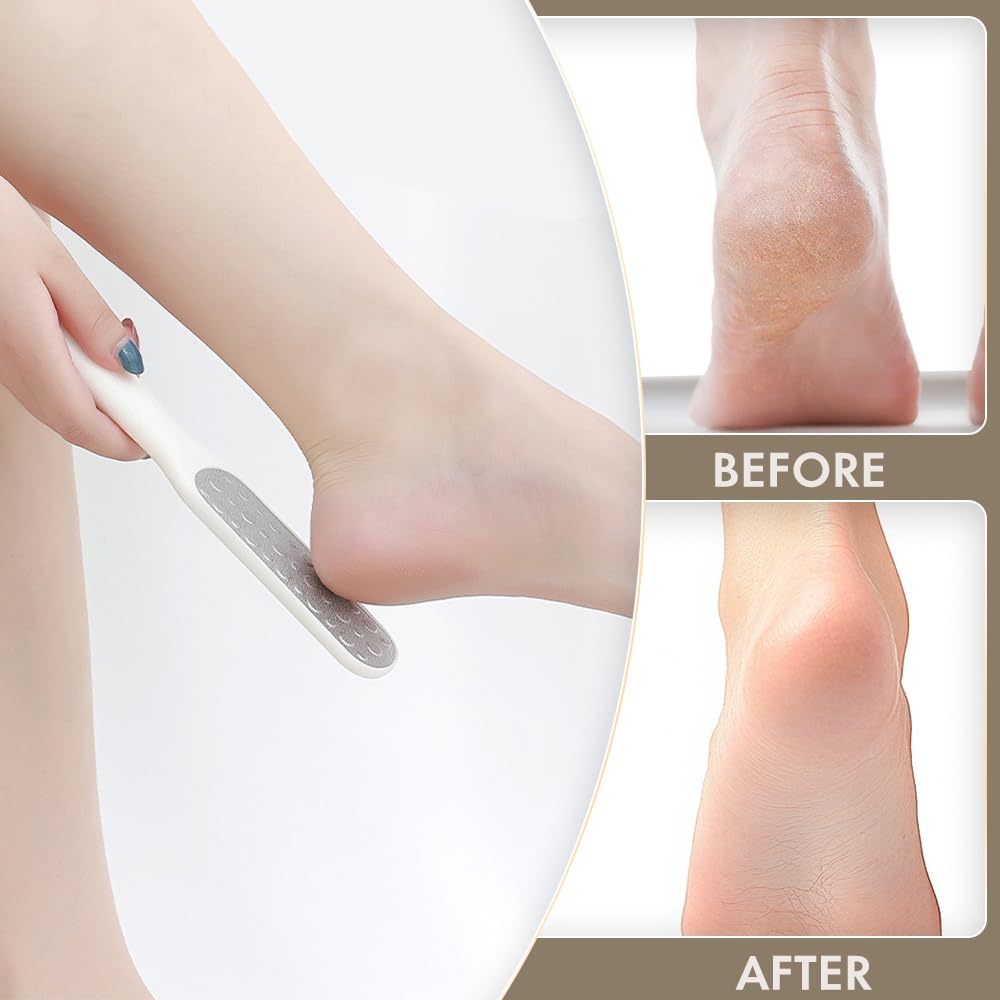 Beinilai pedicure foot file with removable pumice stone for smoother at-home prep.