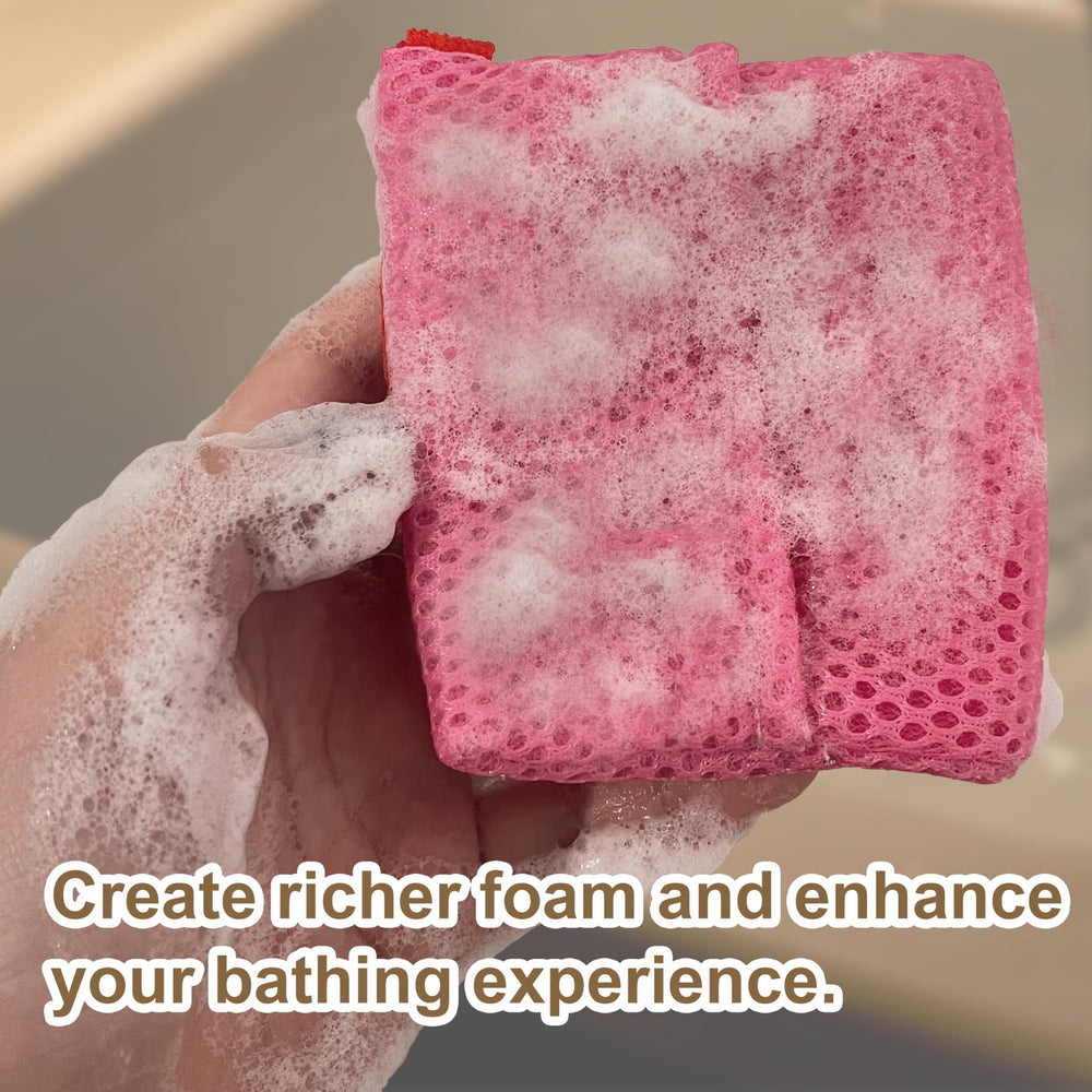 Beiskll exfoliating bath sponge pink helps remove dead skin cells for a refreshed feel