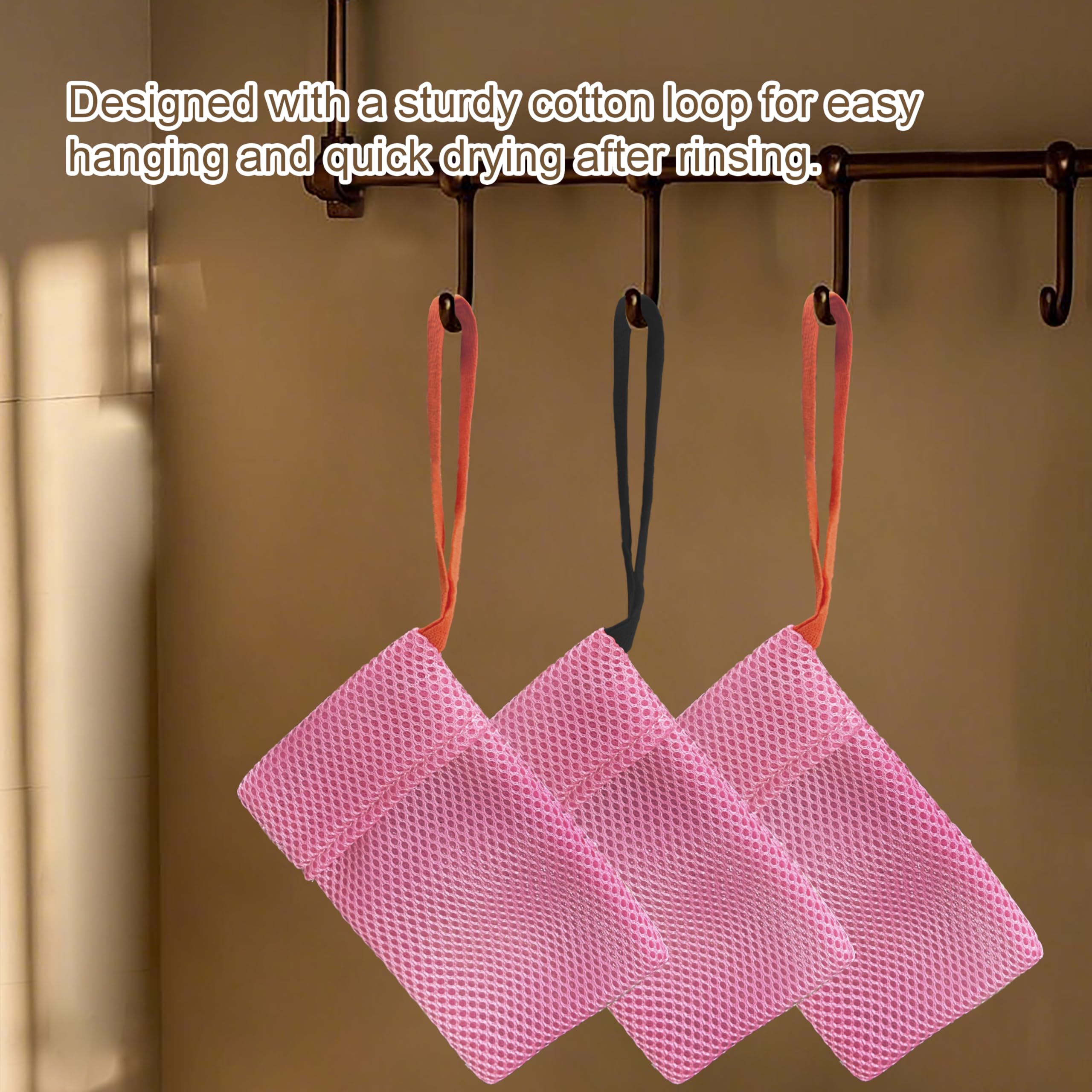 Beiskll palm-size soap pouch pink fits easily for quick showers and travel
