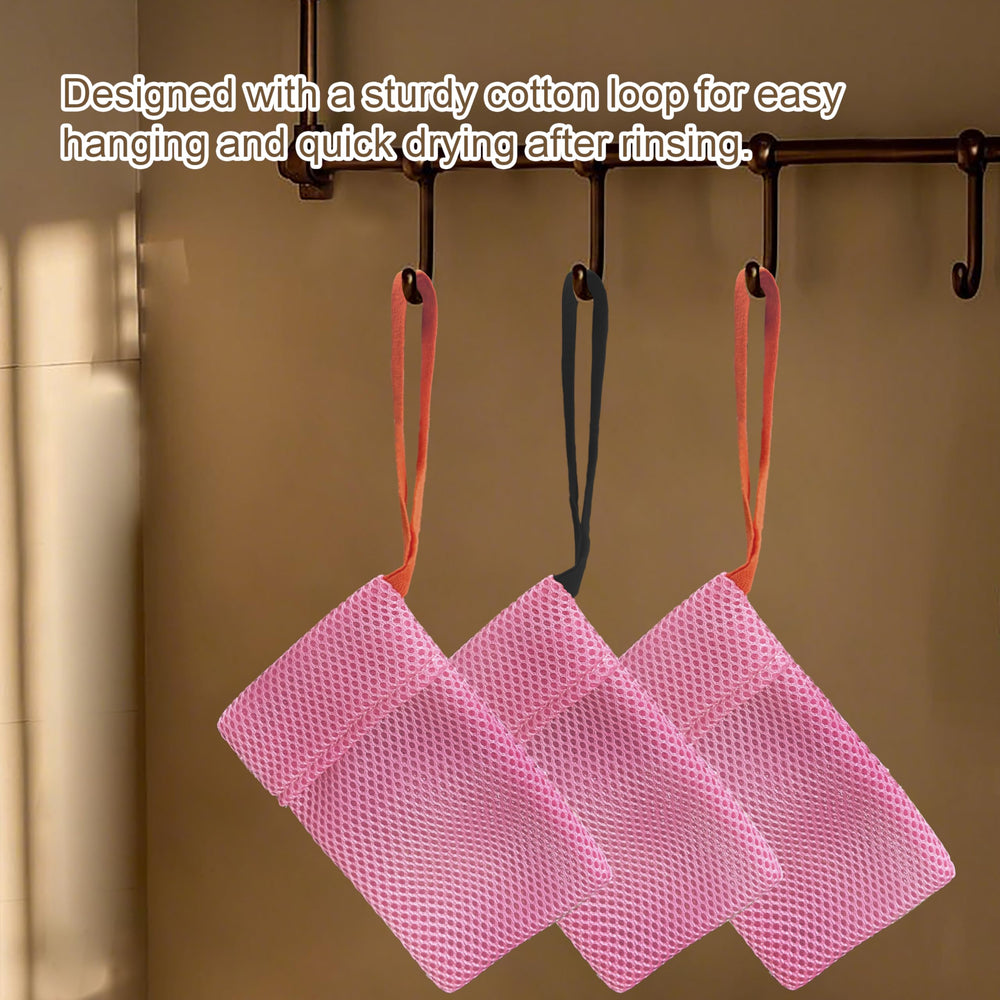Beiskll palm-size soap pouch pink fits easily for quick showers and travel