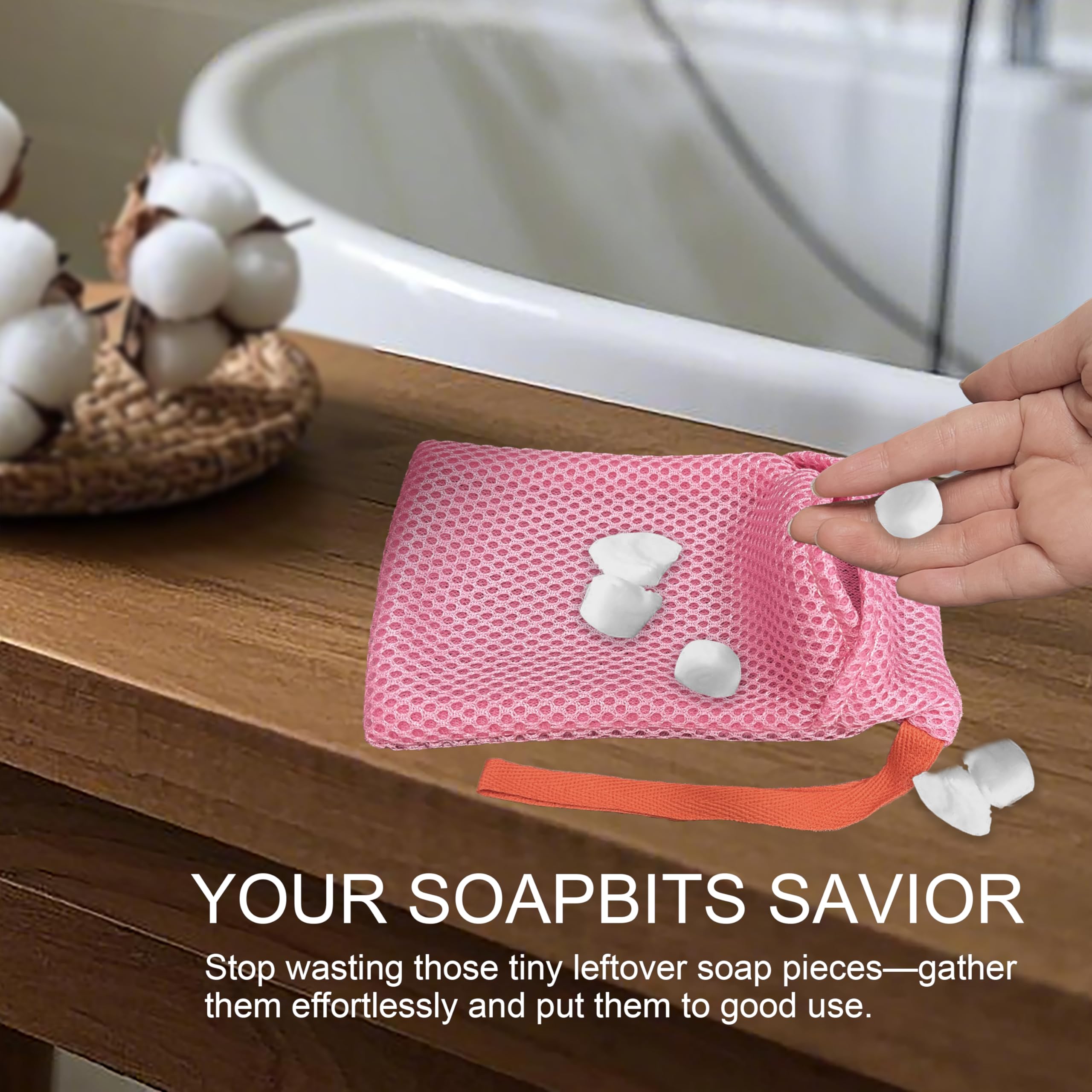 Beiskll textured soap pouch pink creates rich lather while conserving soap