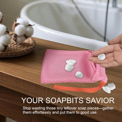 Beiskll textured soap pouch pink creates rich lather while conserving soap