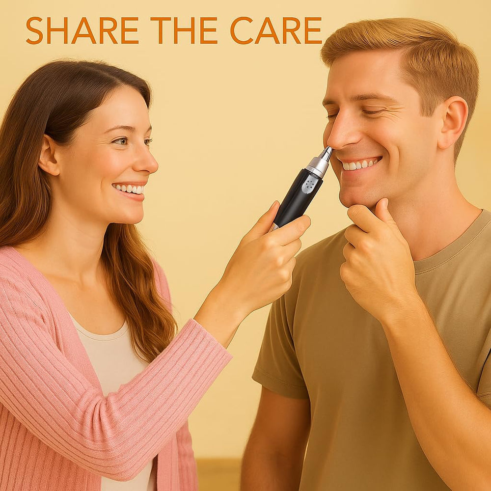 Bekhic multi-purpose trimmer handles facial, nose, ears, and brows on the go.