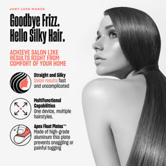 Bekind Apex 2-in-1 design enables curling and straightening versatility.