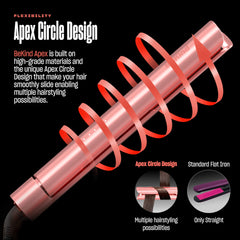 BeKind Apex 2-in-1 straightener-curler demonstrating versatile styling options