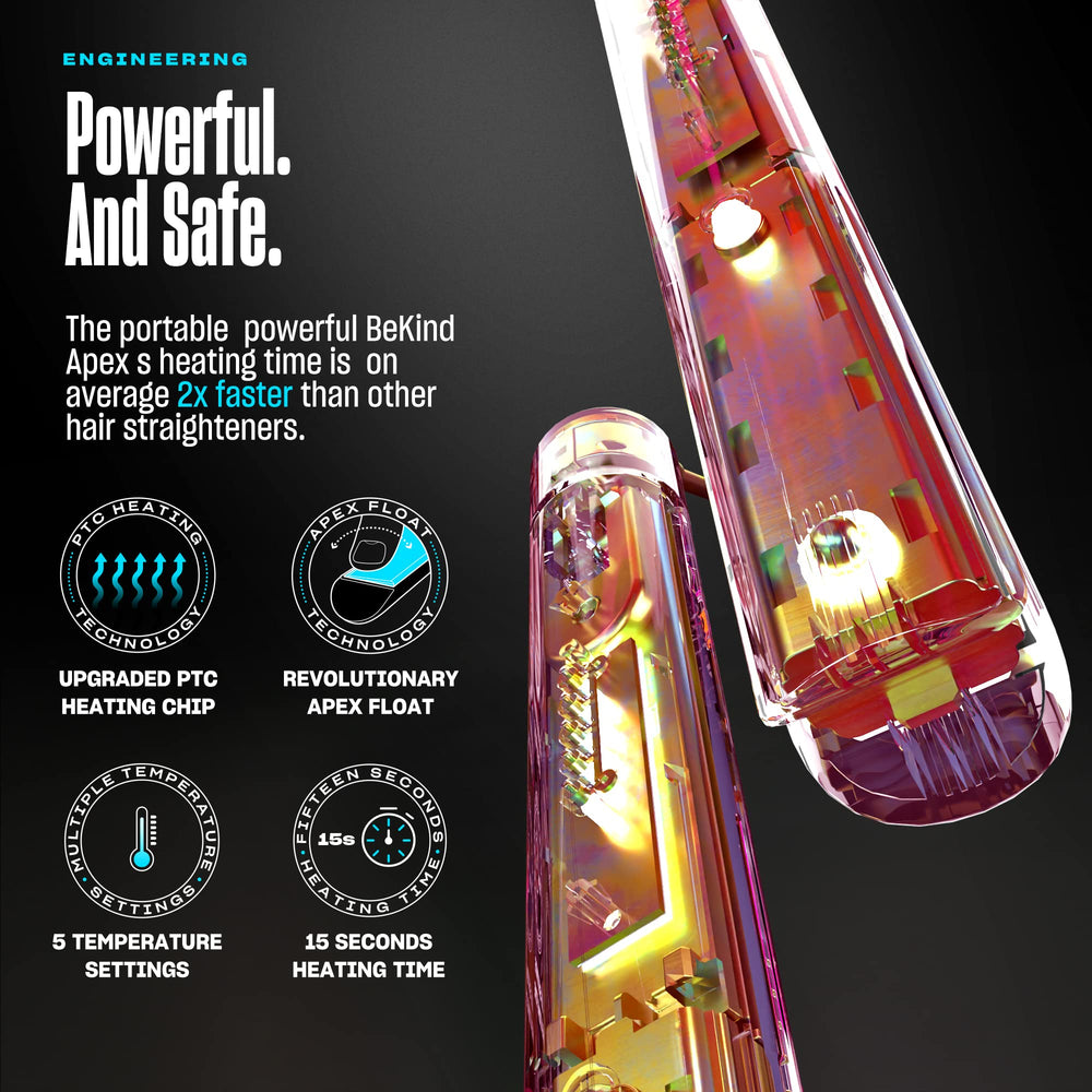 Bekind Apex fast heat 15s enables quick daily styling.