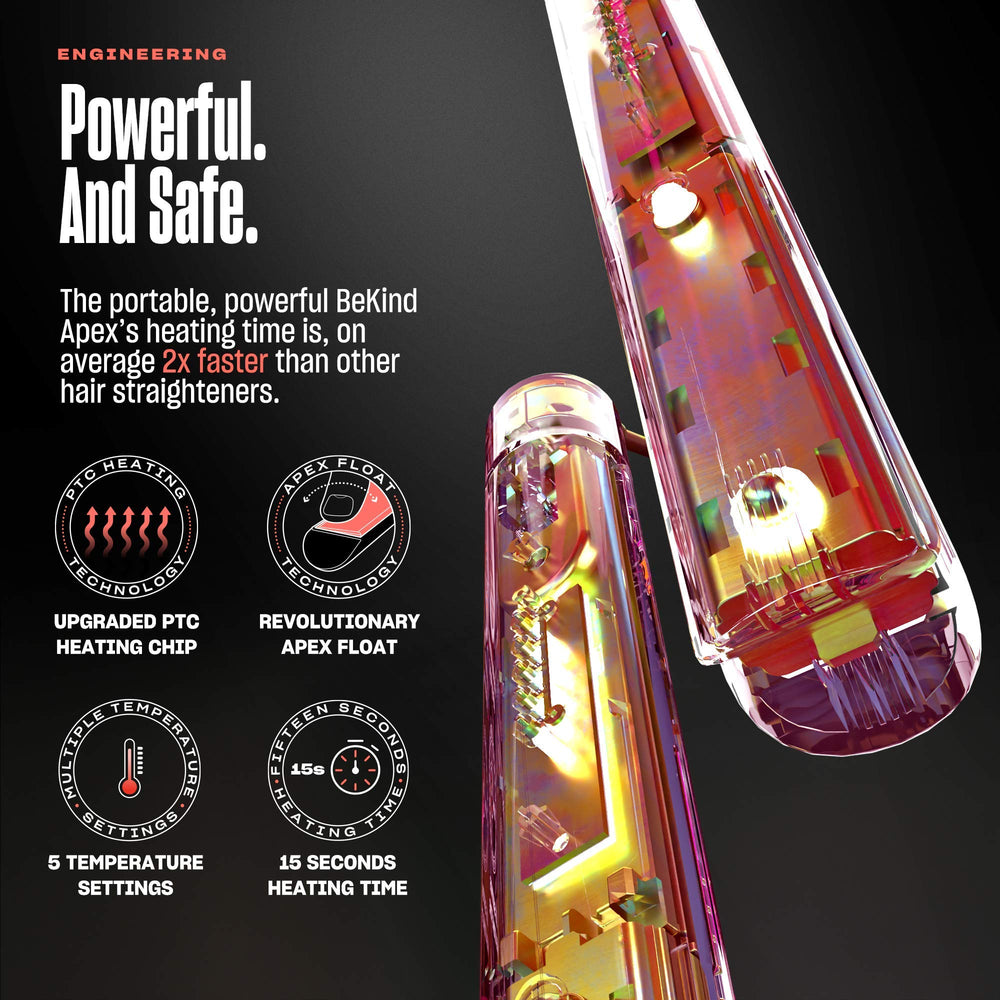 Bekind Apex PTC heating close-up highlights stable, fast heating.