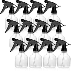 Bekith 12-pack 8oz clear spray bottles organized for household cleaners.