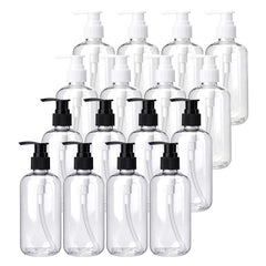 Bekith 16-pack empty lotion bottles with black and white pumps for organized care products.