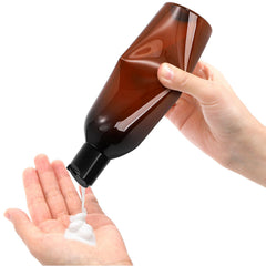 Bekith amber bottles with disc-top cap offer controlled product dispensing.