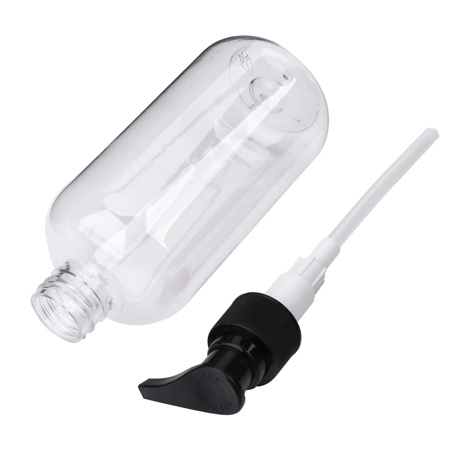 Bekith clear bottle shows dimensions for compact storage and easy stacking.
