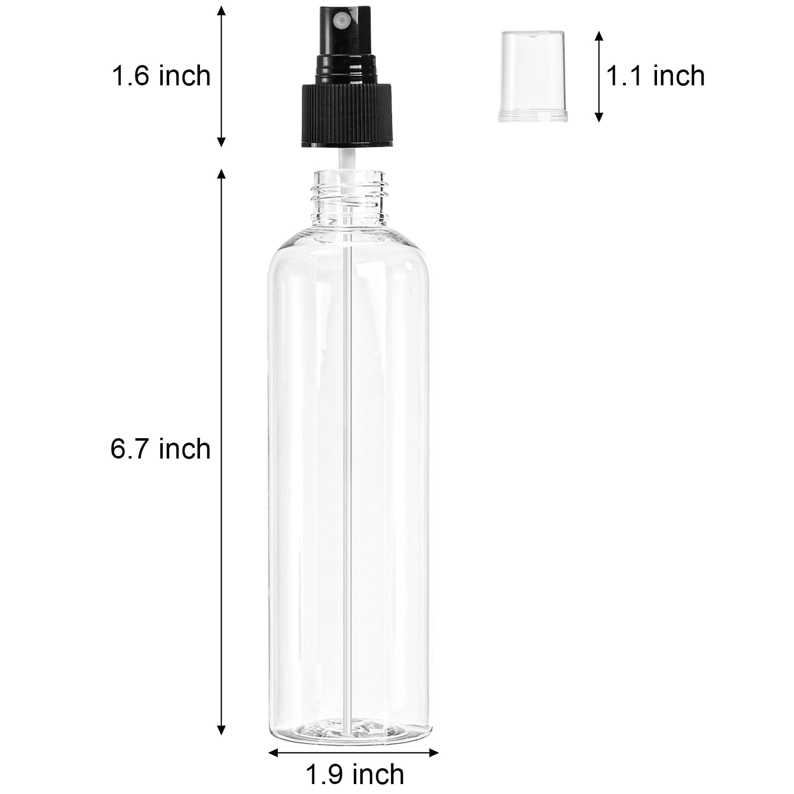 Bekith clear PET spray bottle showing translucent body for quick content recognition