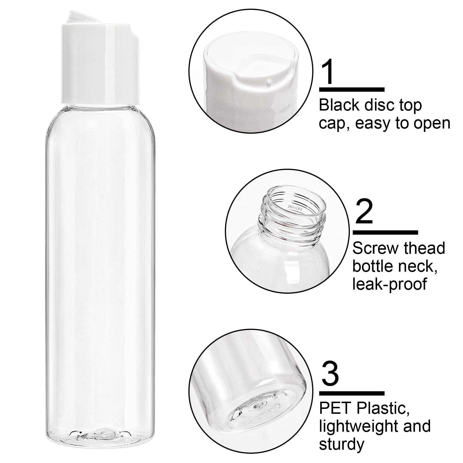 Bekith travel-size 4oz bottle set ready for gym, camping, or flights.