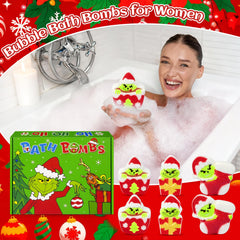 Bekrgwiy gift-ready Christmas bath bombs in a festive package