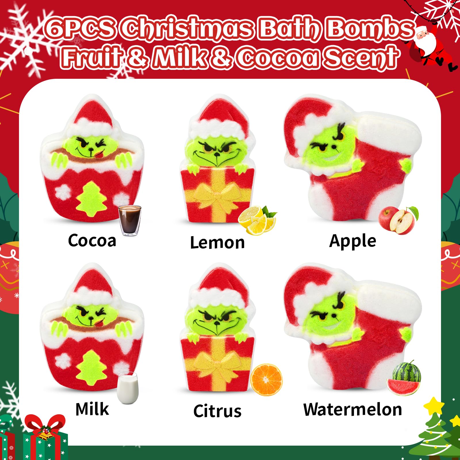 Bekrgwiy winter fragrances offer citrus, apple, watermelon, and cocoa scents for a cozy bath