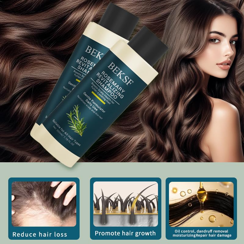 BEKSF Rosemary Shampoo color-shine reveals vibrant color while shampooing.