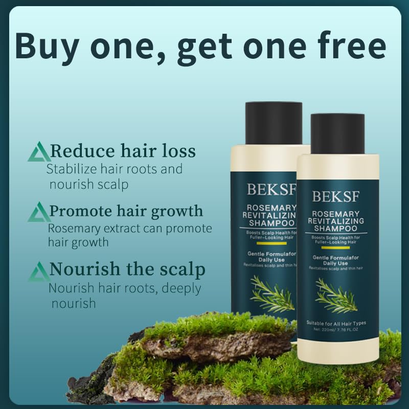 BEKSF Rosemary Shampoo pour demonstrates quick lather and oil-control during shower.