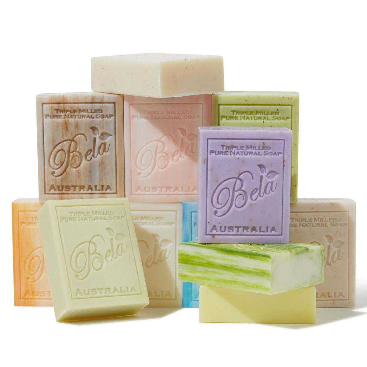 BELA Lemon Myrtle triple milled soap bar for refreshing cleanse and uplifting aroma.