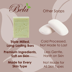 BELA Ocean Beach triple milled soap bar for coastal freshness and cleansing.