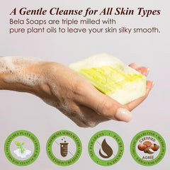 BELA Olive Oil soap bar with organic shea butter for nourishing skin