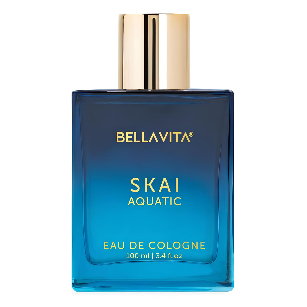 Bella Vita Luxury SKAI Aquatic bottle on a clean vanity showing all-day freshness