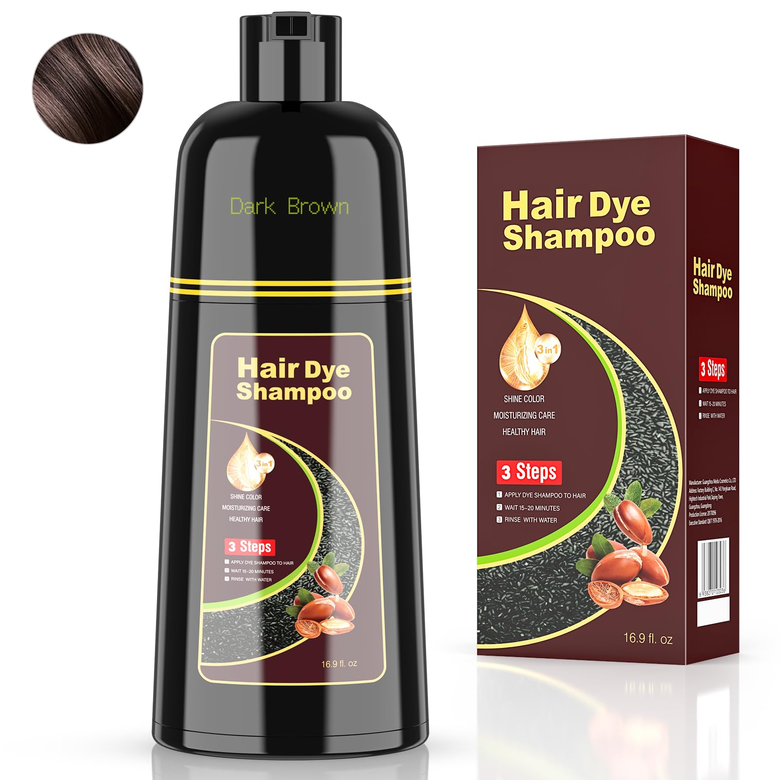 BELEZALIB dark brown hair dye shampoo bottle ready for gray coverage.
