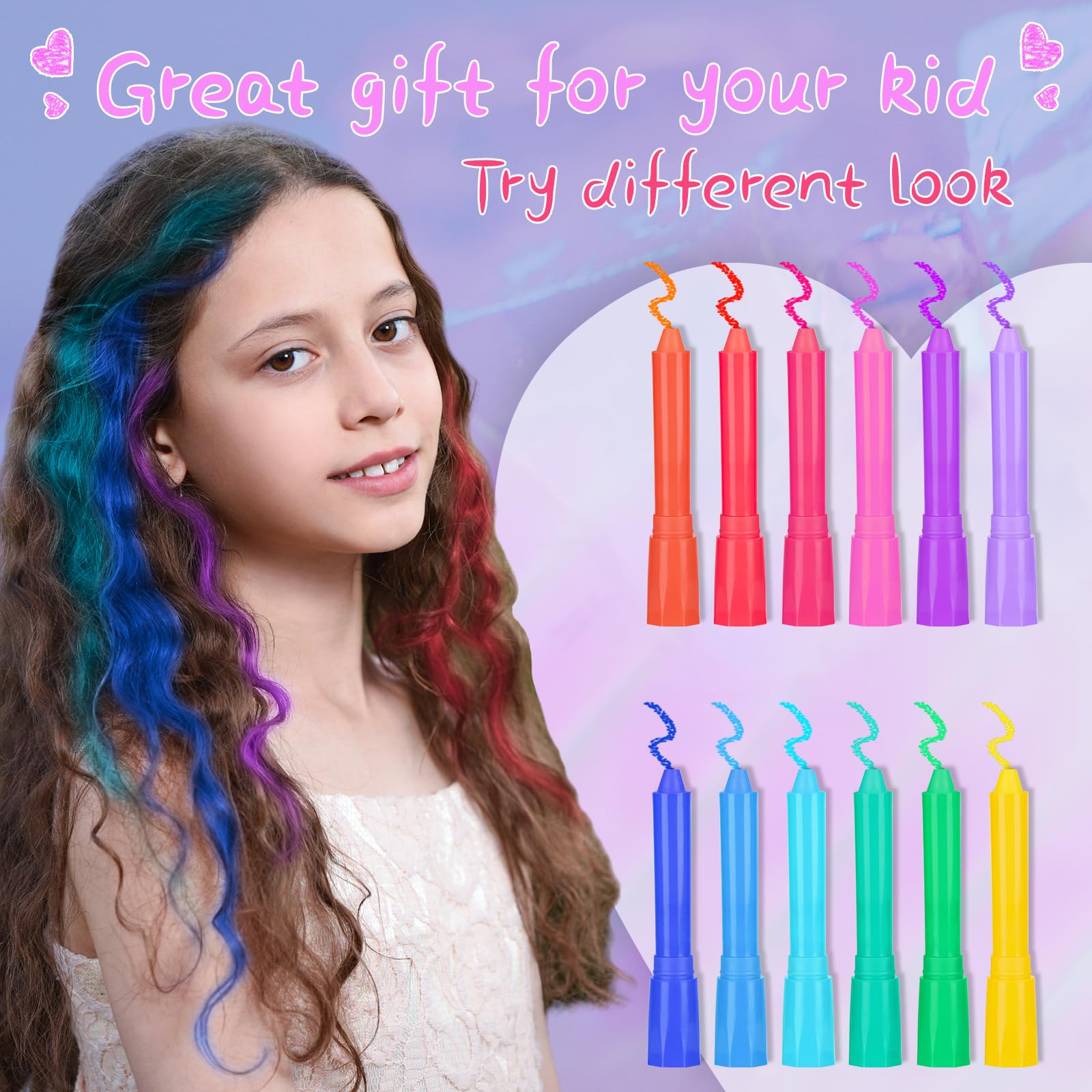 BELEZALIB Hair Chalk face-paint usage for creative play and costumes