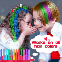BELEZALIB Hair Chalk on dark hair shows vivid streaks with simple pressure