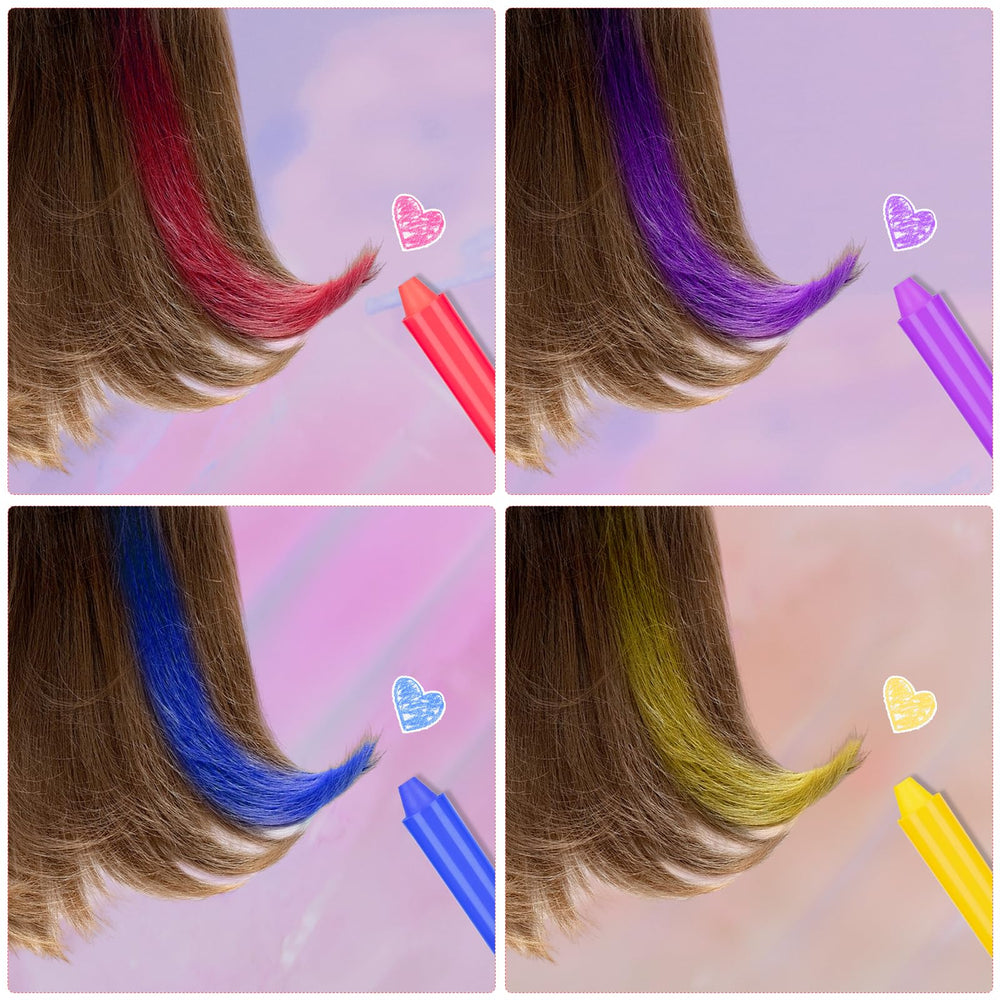 BELEZALIB Hair Chalk washable removal wipes away with soap after play