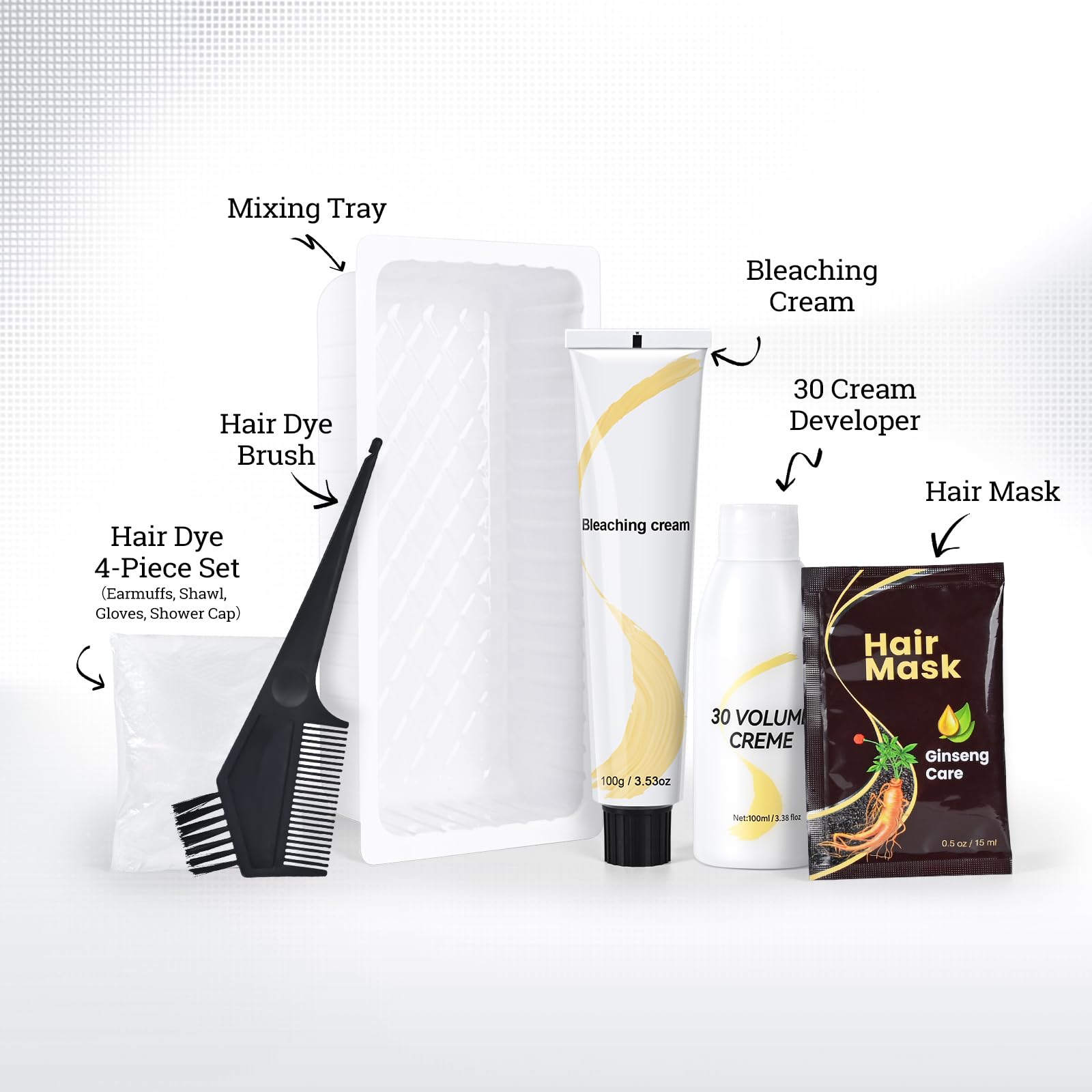 BELEZALIB hair mask 15ml included for post-lightening nourishment.