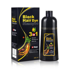 BELEZALIB Instant Black Hair Dye Shampoo bottle pour for quick gray coverage