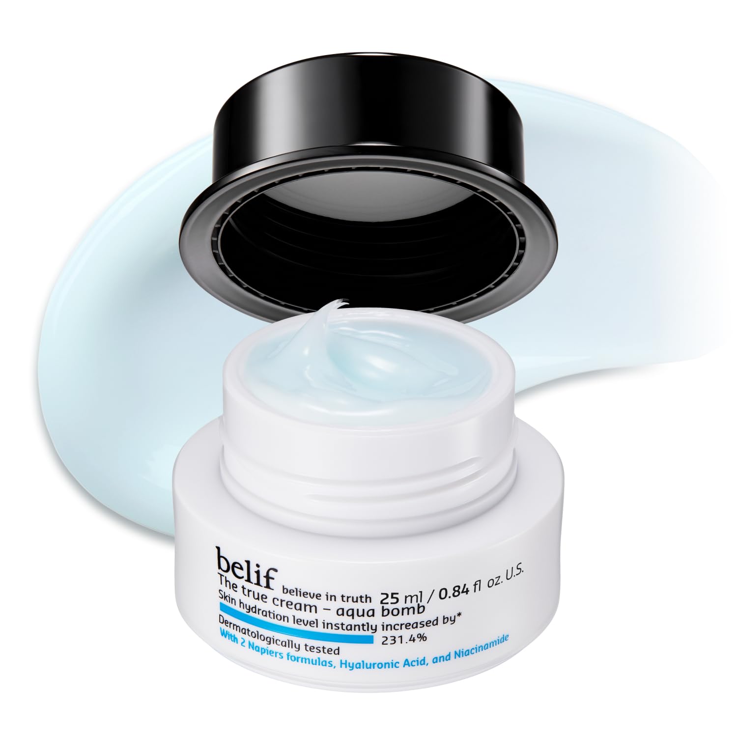belif Aqua Bomb delivers instant hydration in 10 seconds for all skin types.
