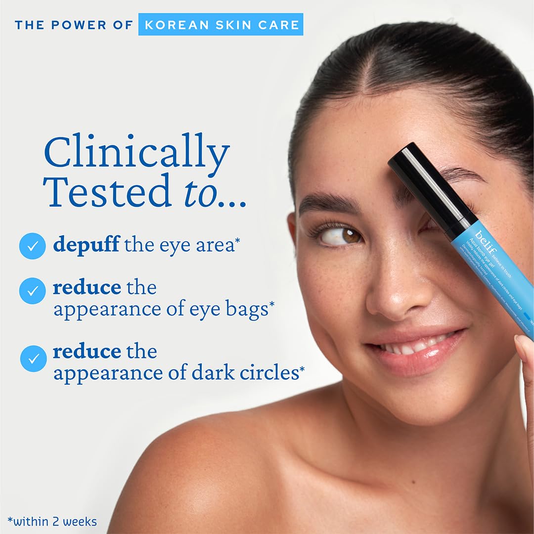 Belif Aqua Bomb Cooling Eye Gel delivers hyaluronic acid for lightweight moisture.