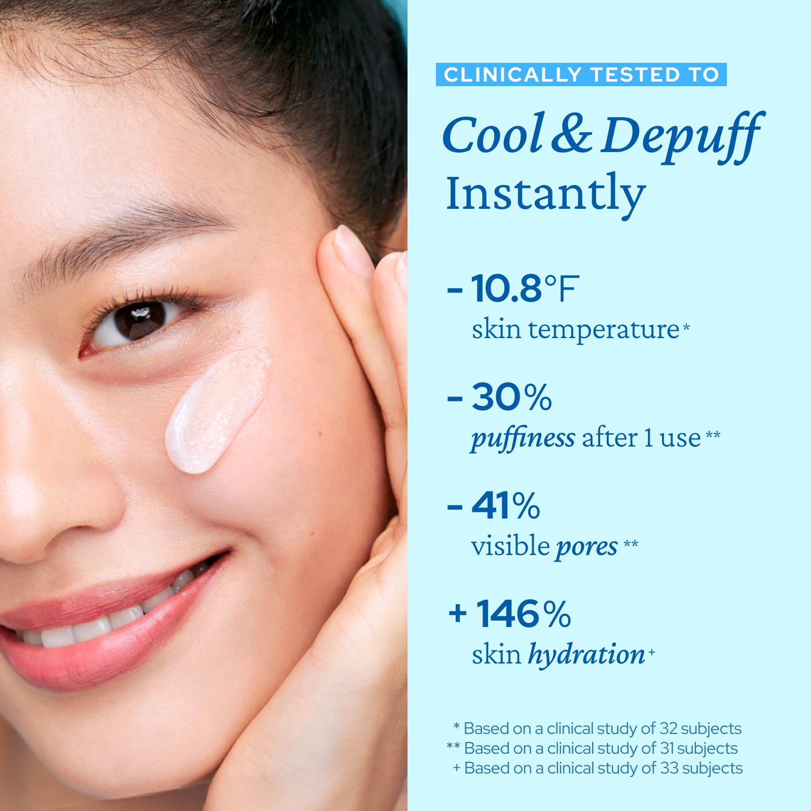 belif Aqua Bomb cooling-relief-cream gel swirl highlights instant cooling and light texture