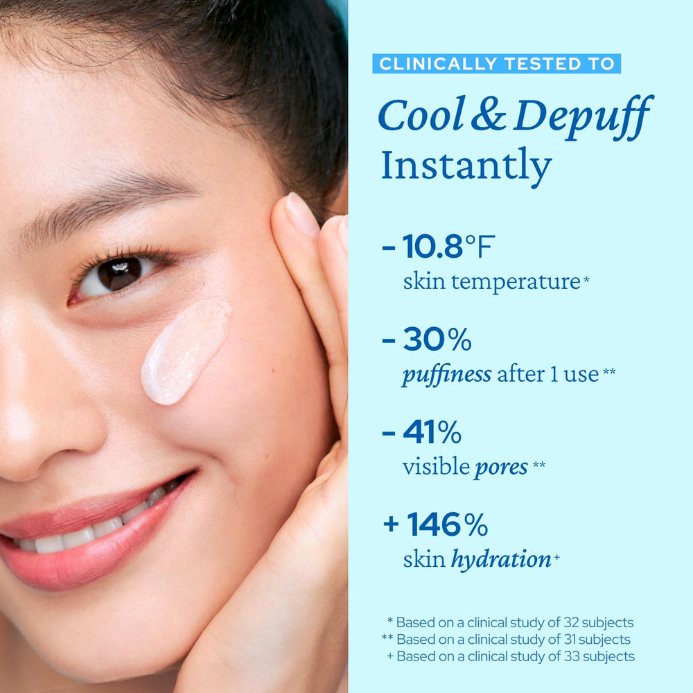 belif Aqua Bomb cooling-relief-cream gel swirl highlights instant cooling and light texture